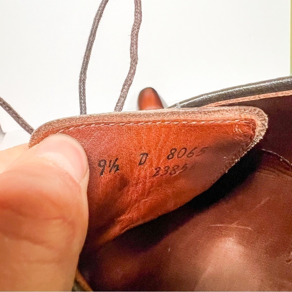 Allen Edmond Brown Leather Oxfords Dress Shoes Size 9.5 - Picture 5 of 7